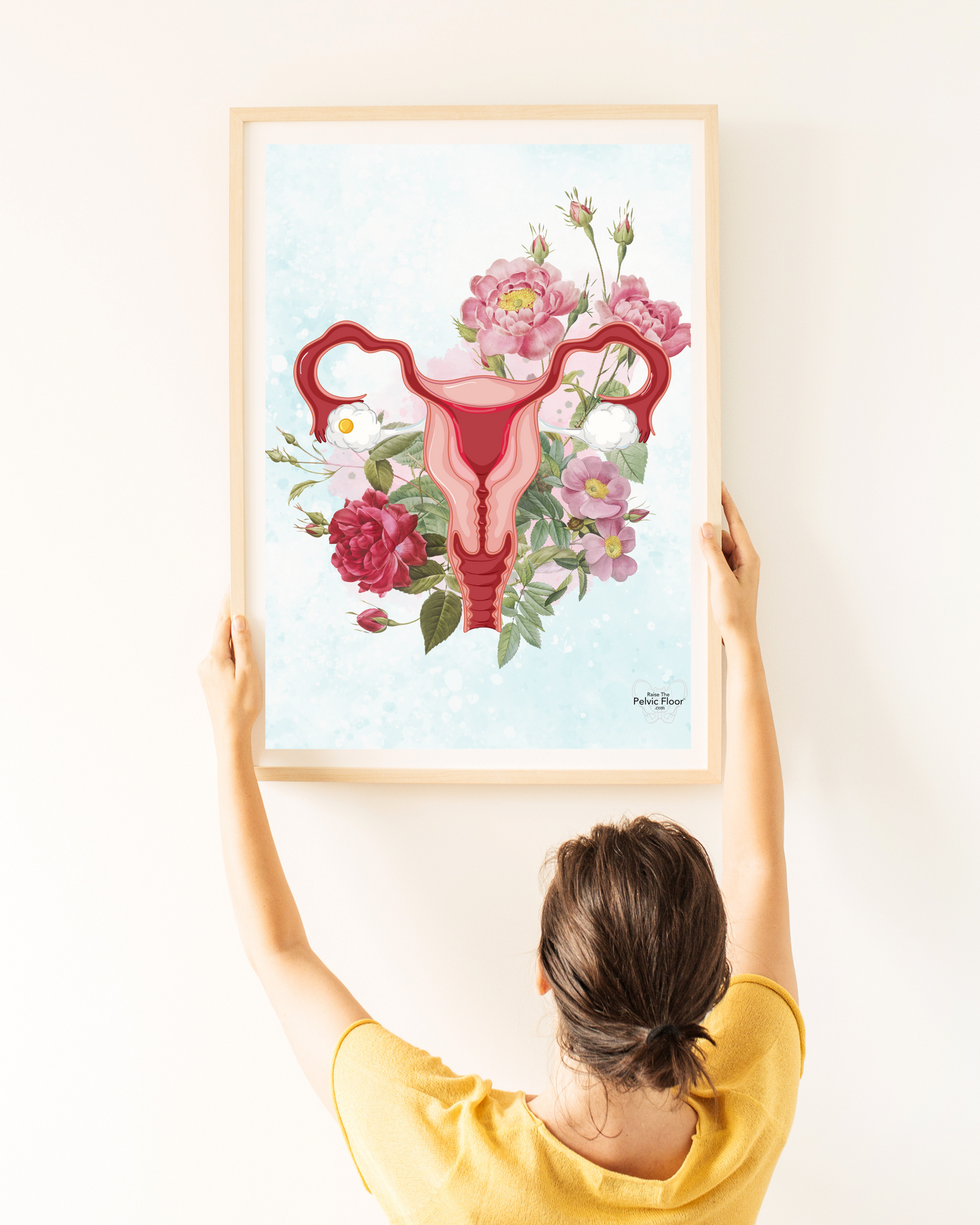 Digital- Uterus & Flower Art | Empowering Pelvic Health Feminine Decor | Pelvic Floor Physical Therapy Feminist Wall Art