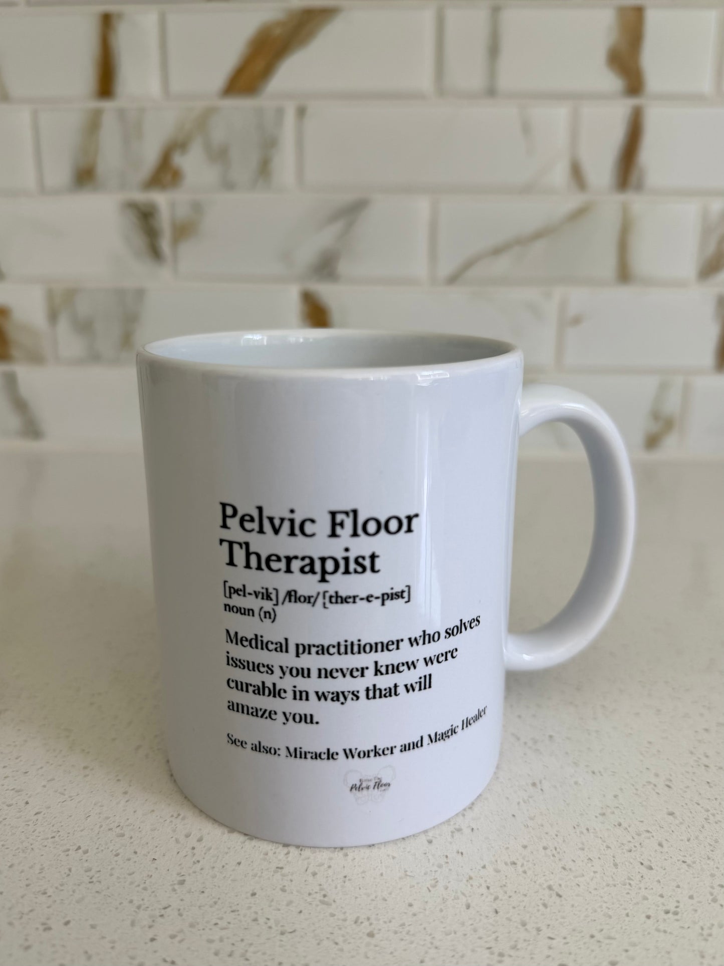 Pelvic Health Mug – 11oz | SI Joint + Floral Anatomy Design | Pelvic Floor Therapist Gift