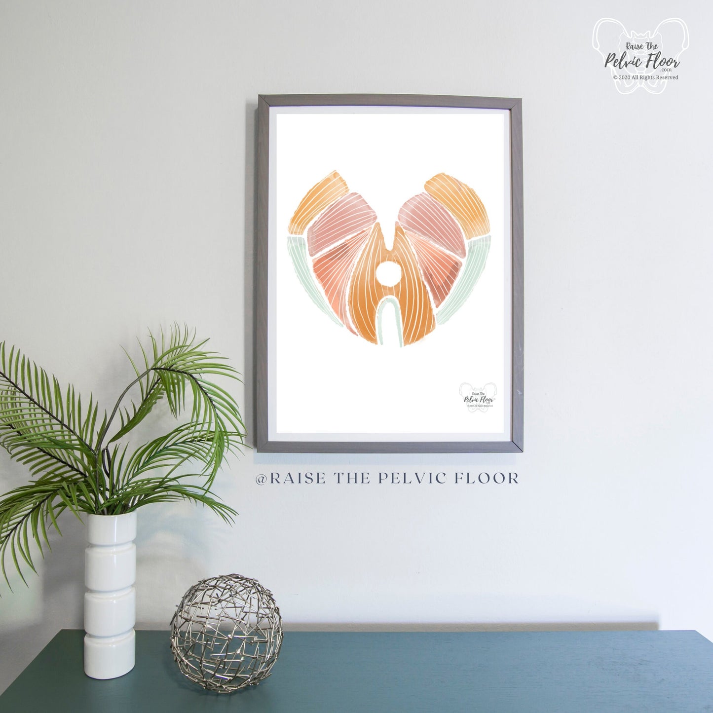 Pelvic Floor Muscle Heart Abstract Art | Thank you gift- Pelvic floor Physical Therapist, OBGYN, Chiropractor, Occupational Therapist, Doula