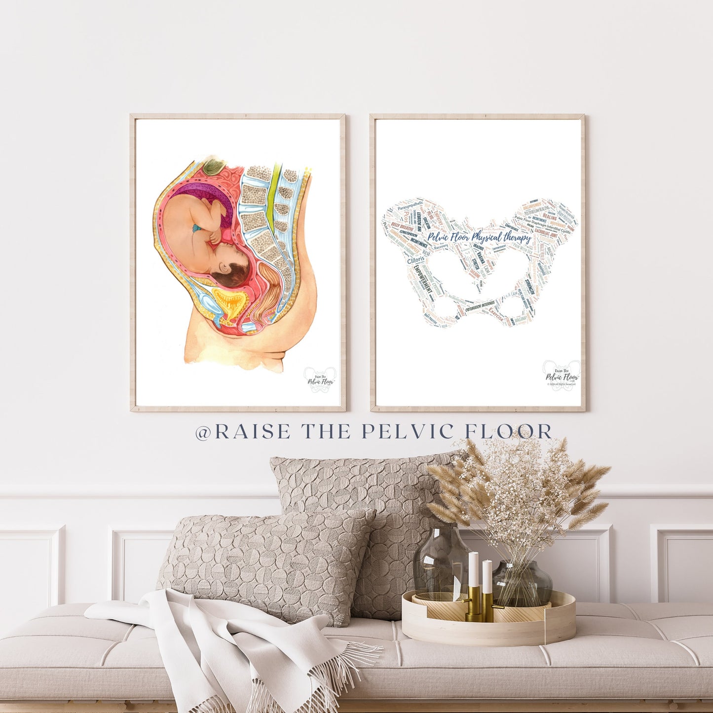 Pelvic Floor Physical Therapy Pelvis Word Cloud | Thank You Gift Art Print