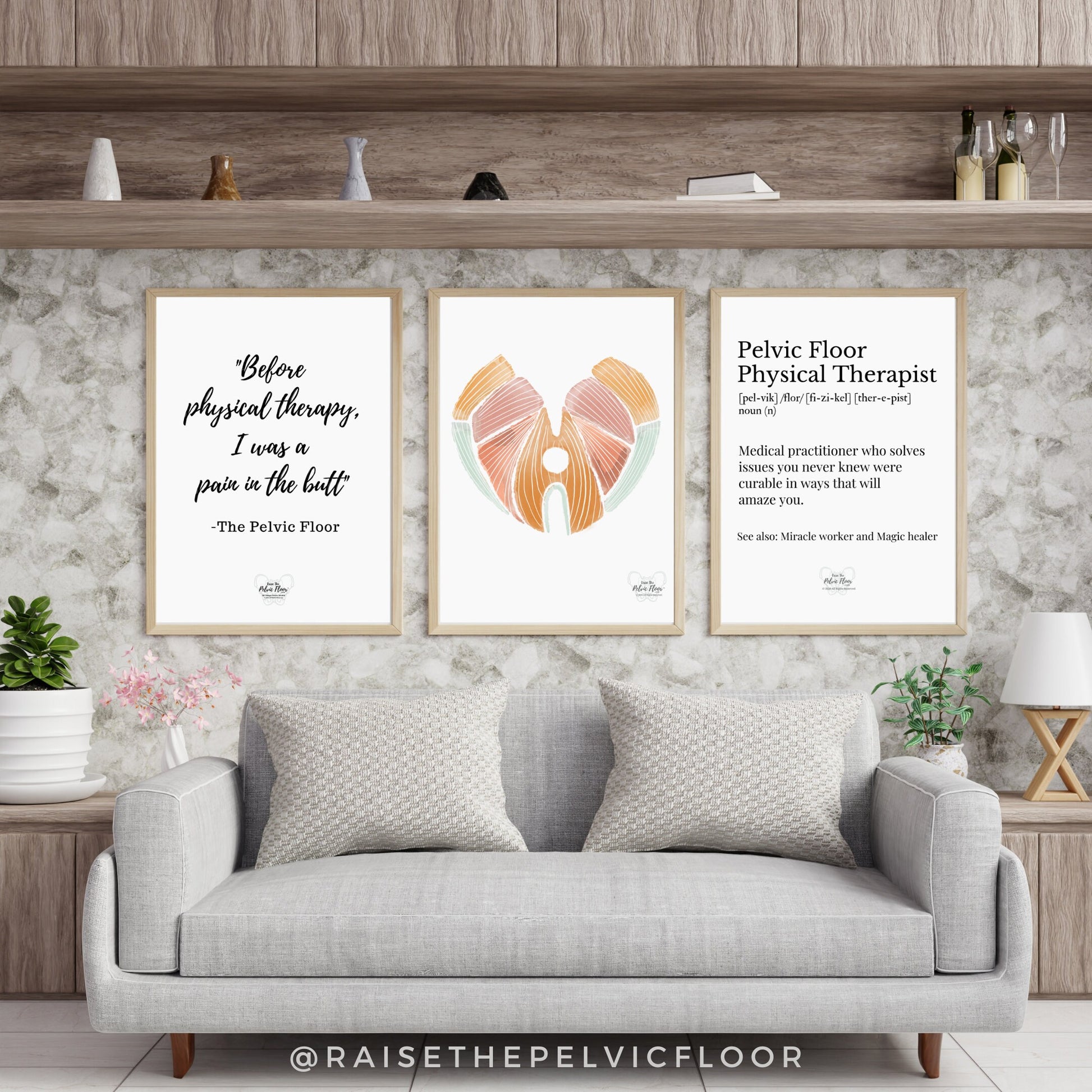 Pelvic Floor Muscle Heart Abstract Art | Thank you gift- Pelvic floor Physical Therapist, OBGYN, Chiropractor, Occupational Therapist, Doula