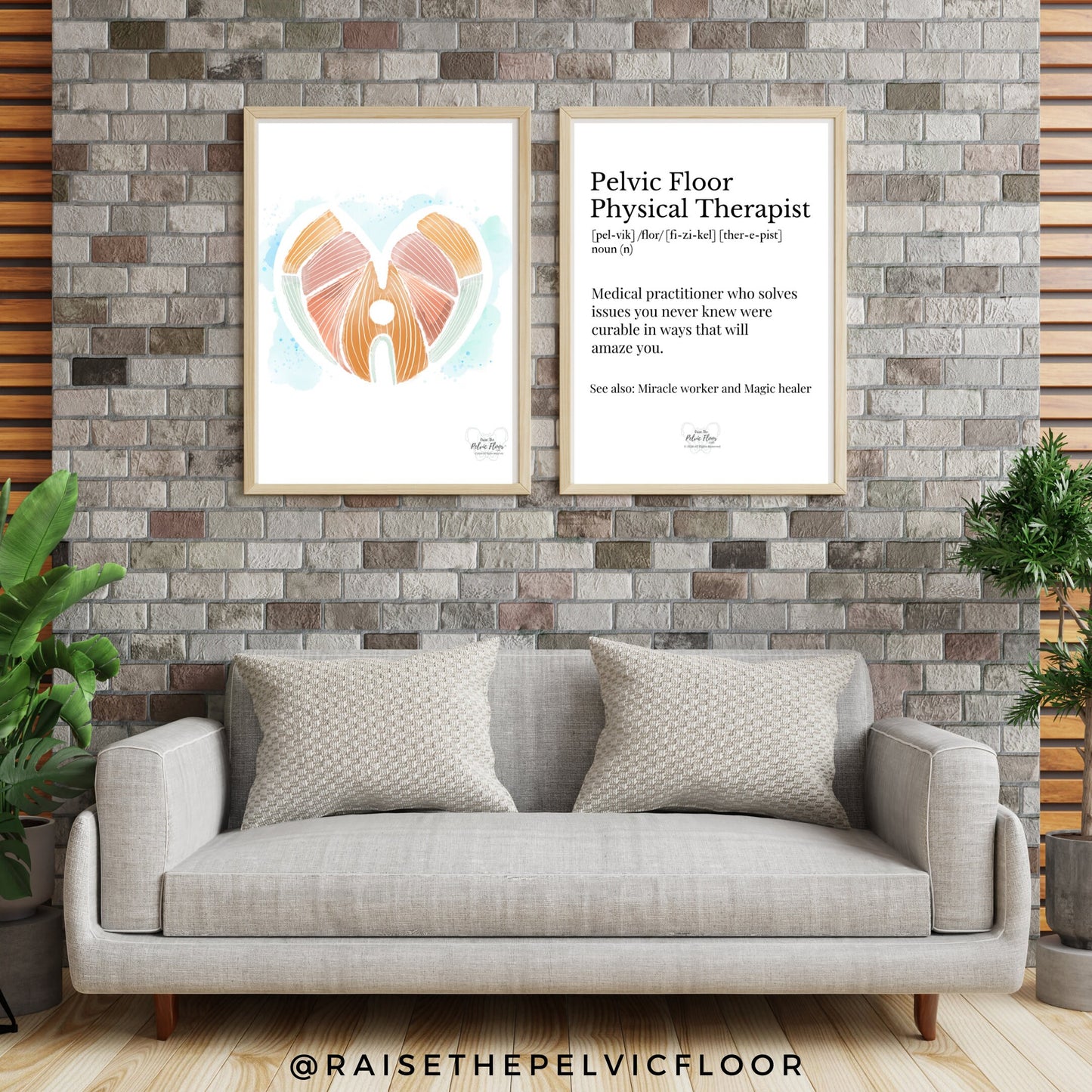 Pelvic Floor Muscle Heart Abstract Art Watercolor | Thank you gift Pelvic floor Physical Therapist, OBGYN, Chiropractor, Doula, Occupational
