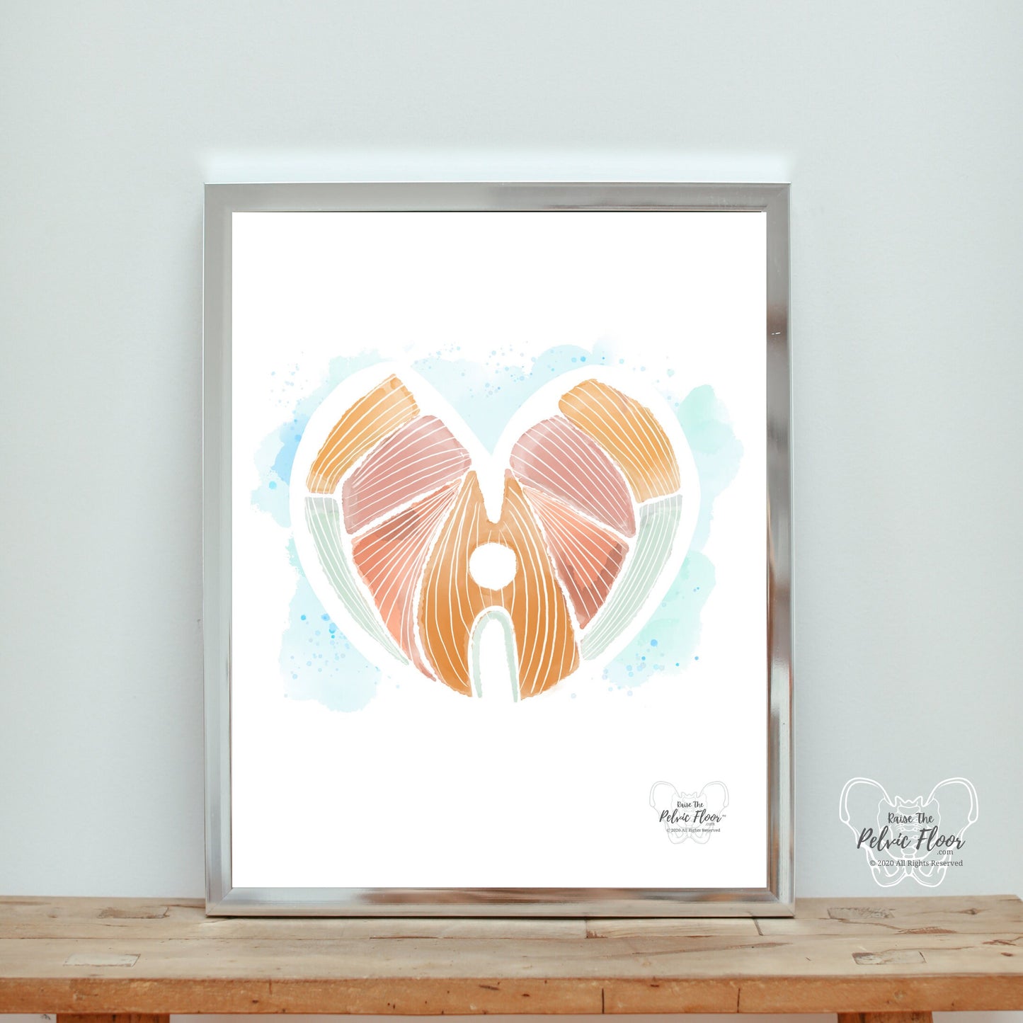 Pelvic Floor Muscle Heart Abstract Art Watercolor | Thank you gift Pelvic floor Physical Therapist, OBGYN, Chiropractor, Doula, Occupational