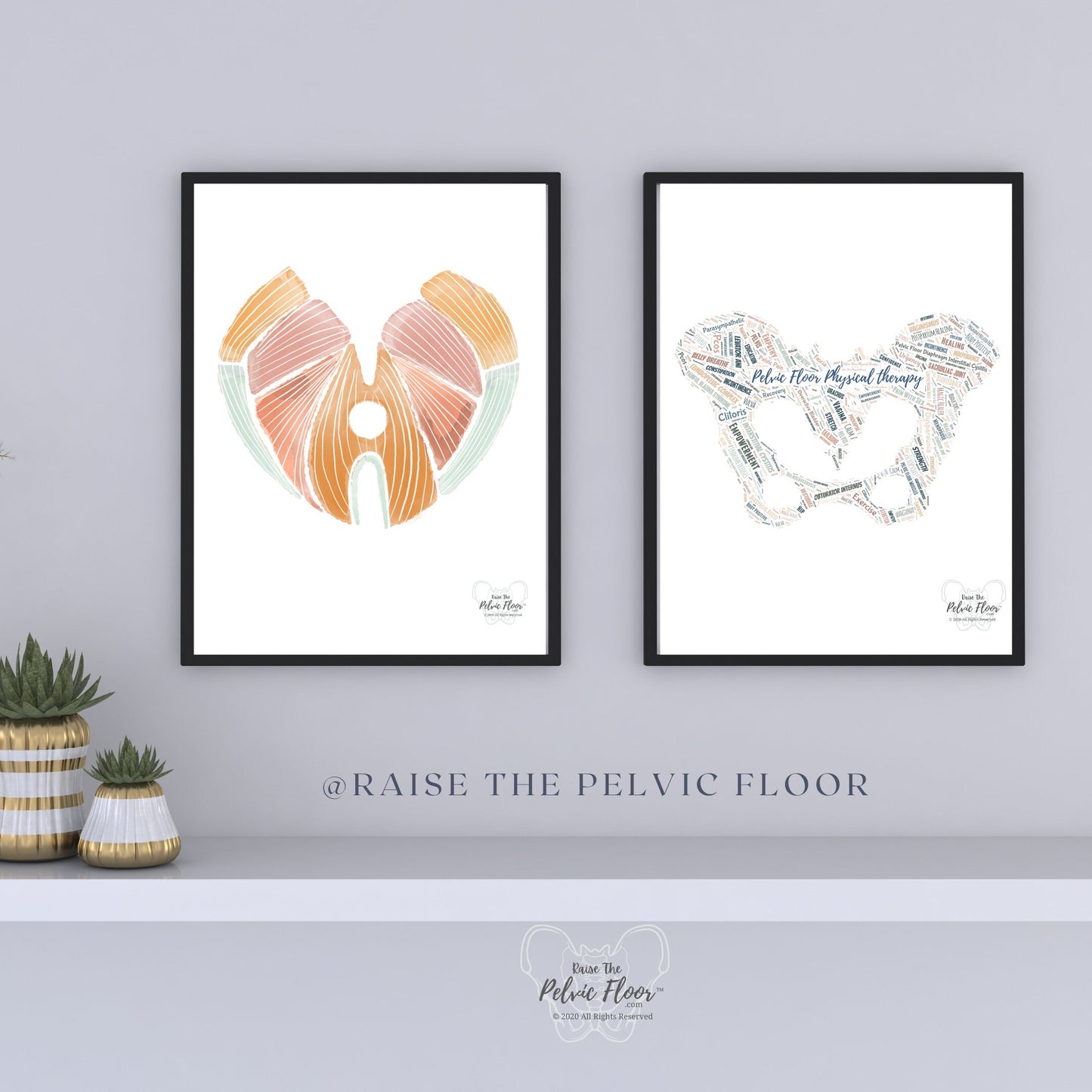 Pelvic Floor Physical Therapy Pelvis Word Cloud | Thank You Gift Art Print