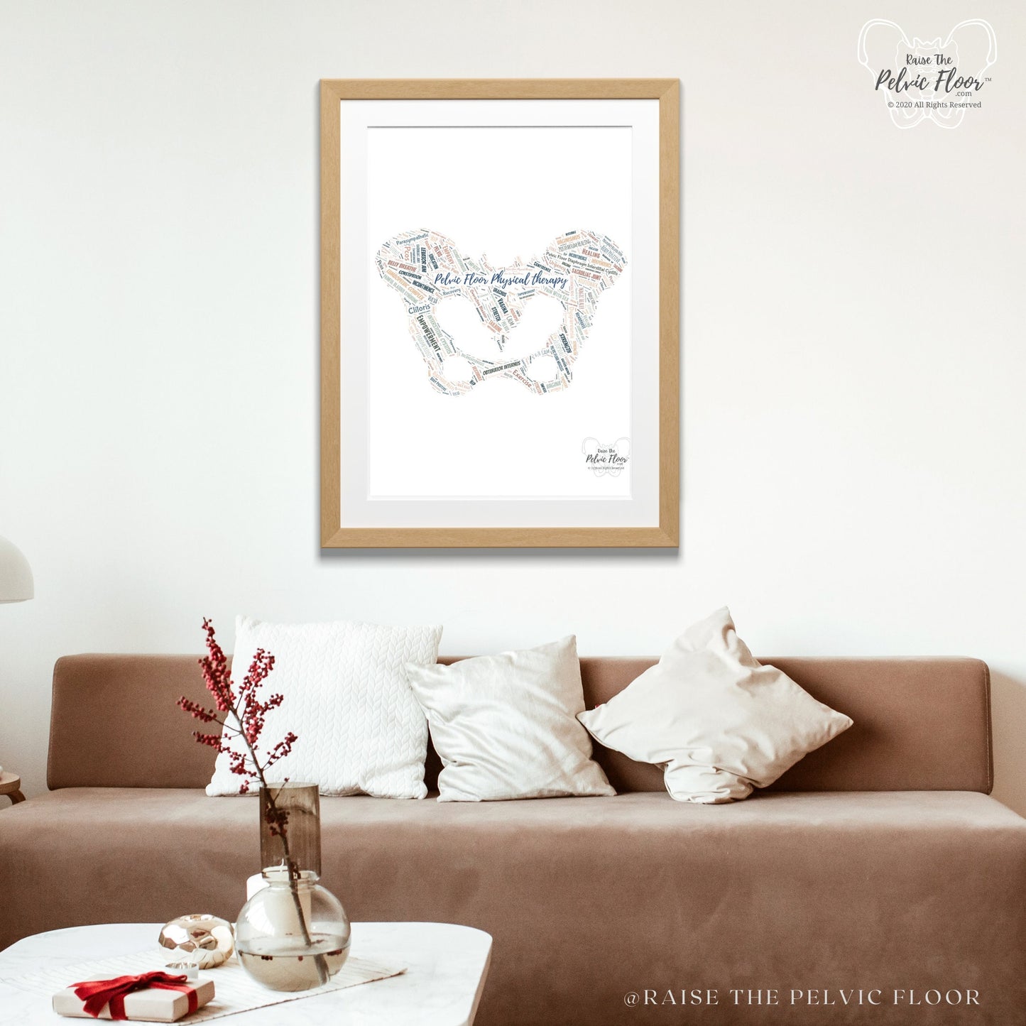 Pelvic Floor Physical Therapy Pelvis Word Cloud | Thank You Gift Art Print
