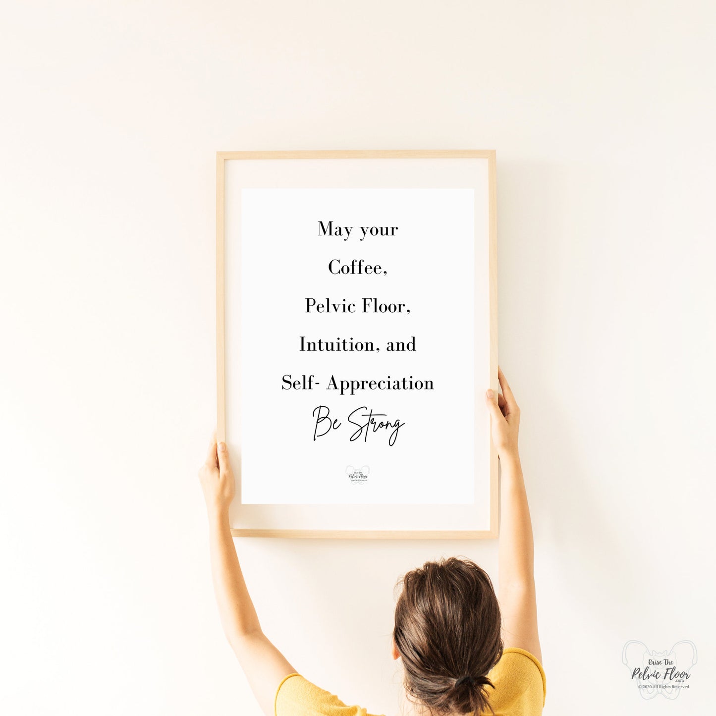 Digital Download* May Your Coffee, Pelvic Floor, Intuition, and Self-Appreciation be Strong | Fun Pelvic Floor Quote