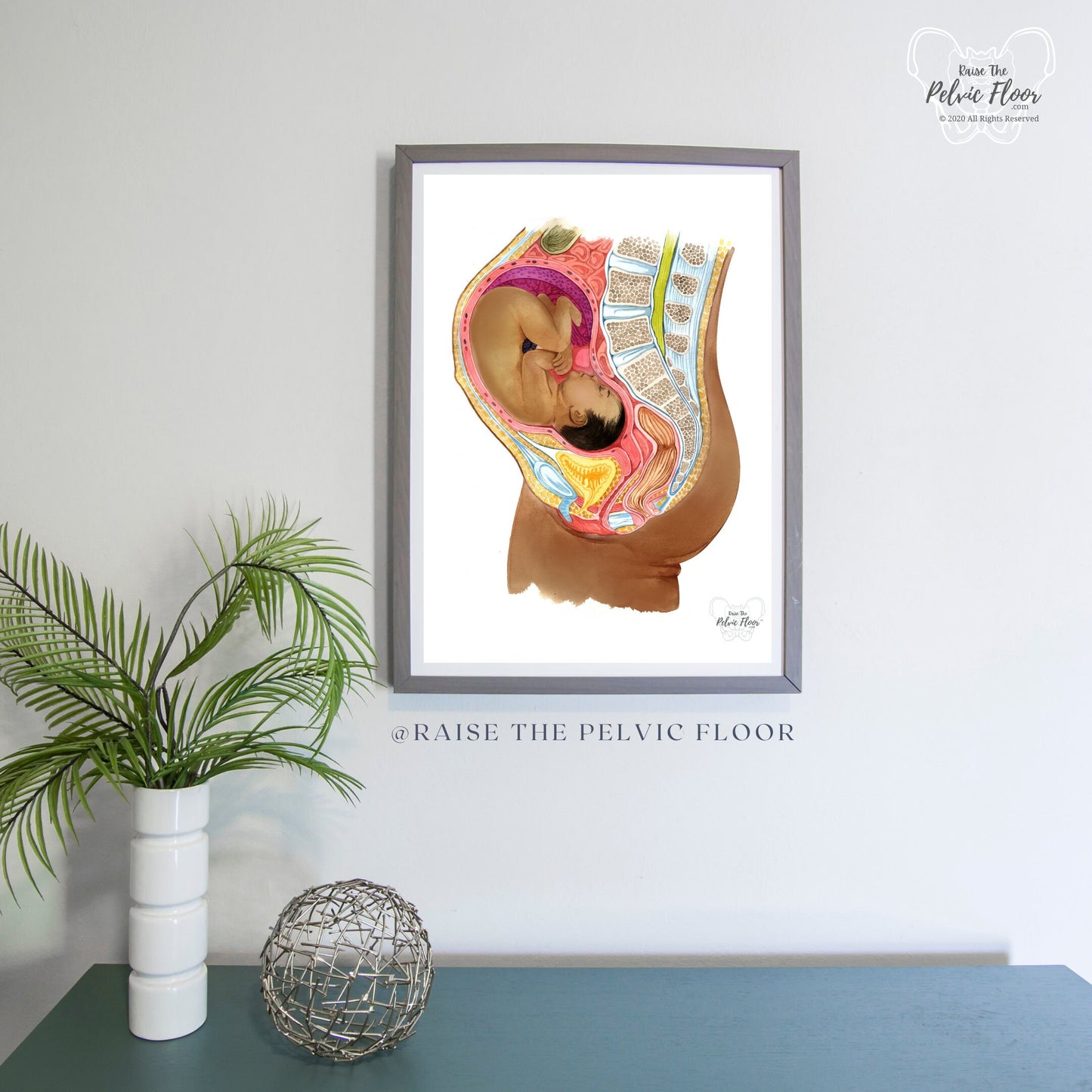 Dark Skin Pregnancy Art Medical Office Decor | Cultural diversity| Pelvic Floor, Baby | Physical Therapist, OBGYN, RN Doula, Midwife