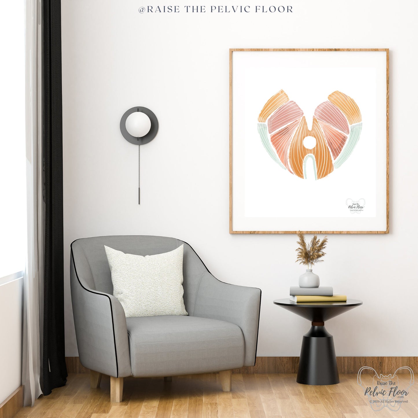 Pelvic Floor Muscle Heart Abstract Art | Thank you gift- Pelvic floor Physical Therapist, OBGYN, Chiropractor, Occupational Therapist, Doula