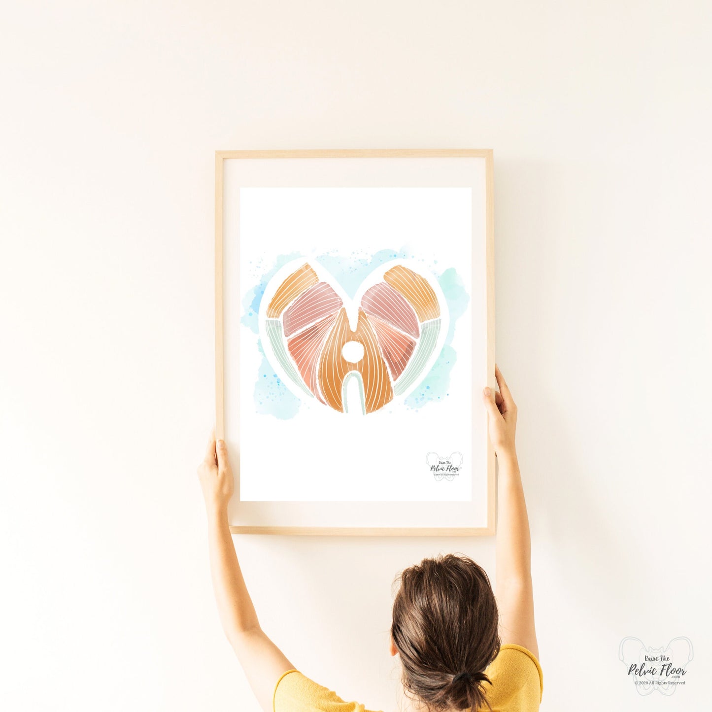 Pelvic Floor Muscle Heart Abstract Art Watercolor | Thank you gift Pelvic floor Physical Therapist, OBGYN, Chiropractor, Doula, Occupational