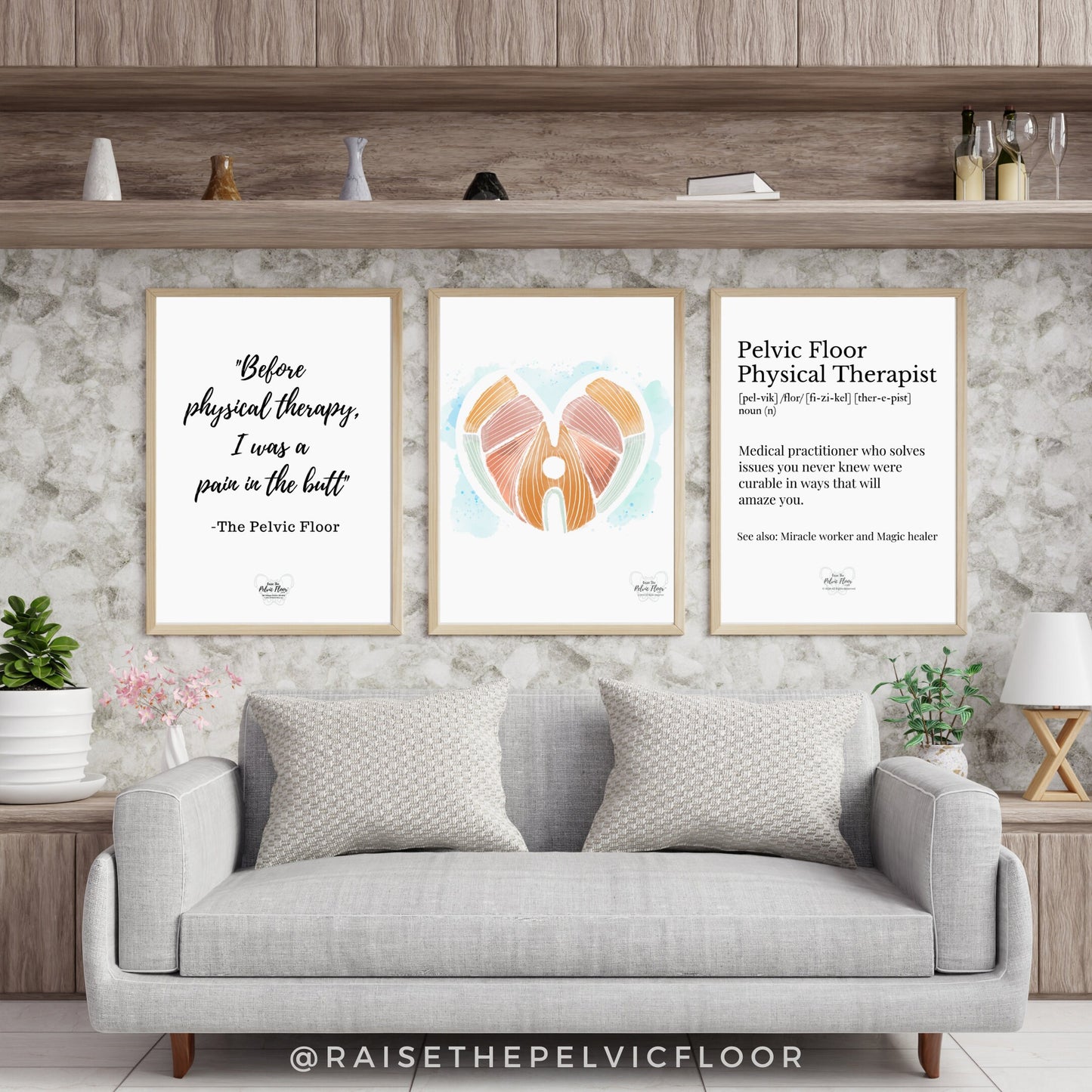 Pelvic Floor Muscle Heart Abstract Art Watercolor | Thank you gift Pelvic floor Physical Therapist, OBGYN, Chiropractor, Doula, Occupational