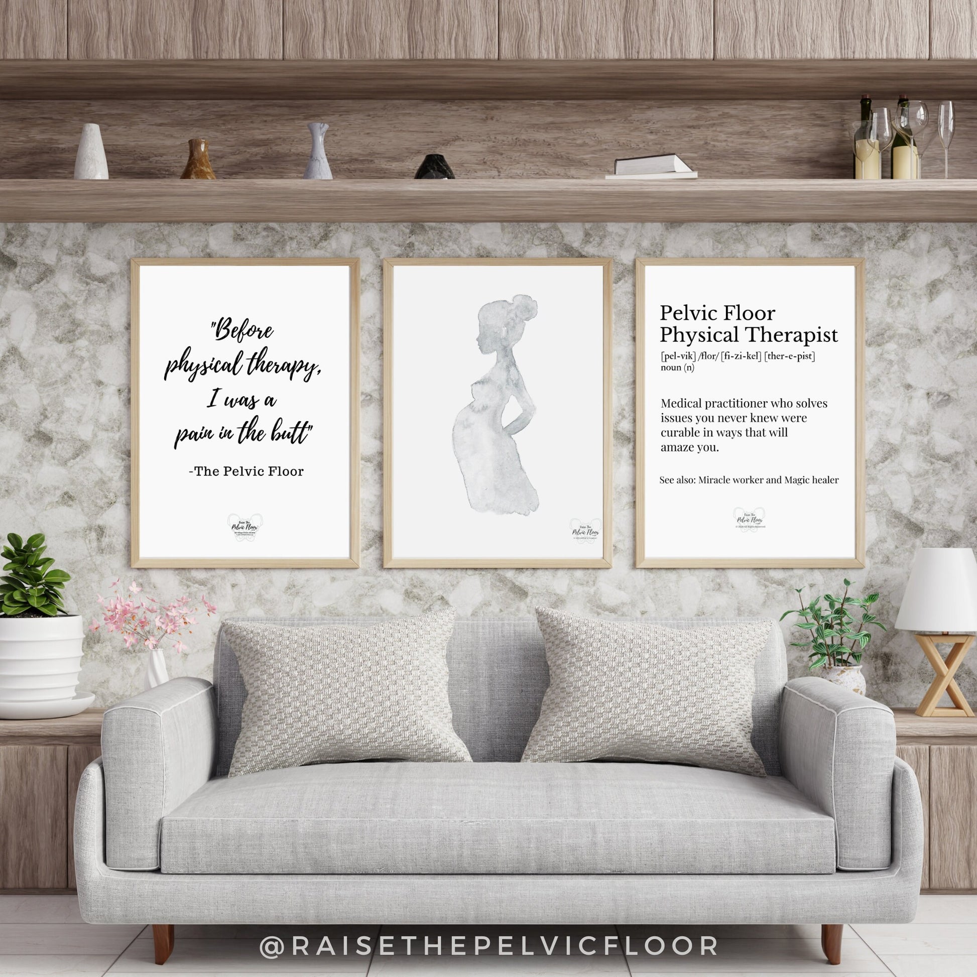 Watercolor Pregnancy Art! Minimalist design of a baby bump | Wall print for OBGYN, Medical Office, Pelvic floor therapy, RN, chiropractor
