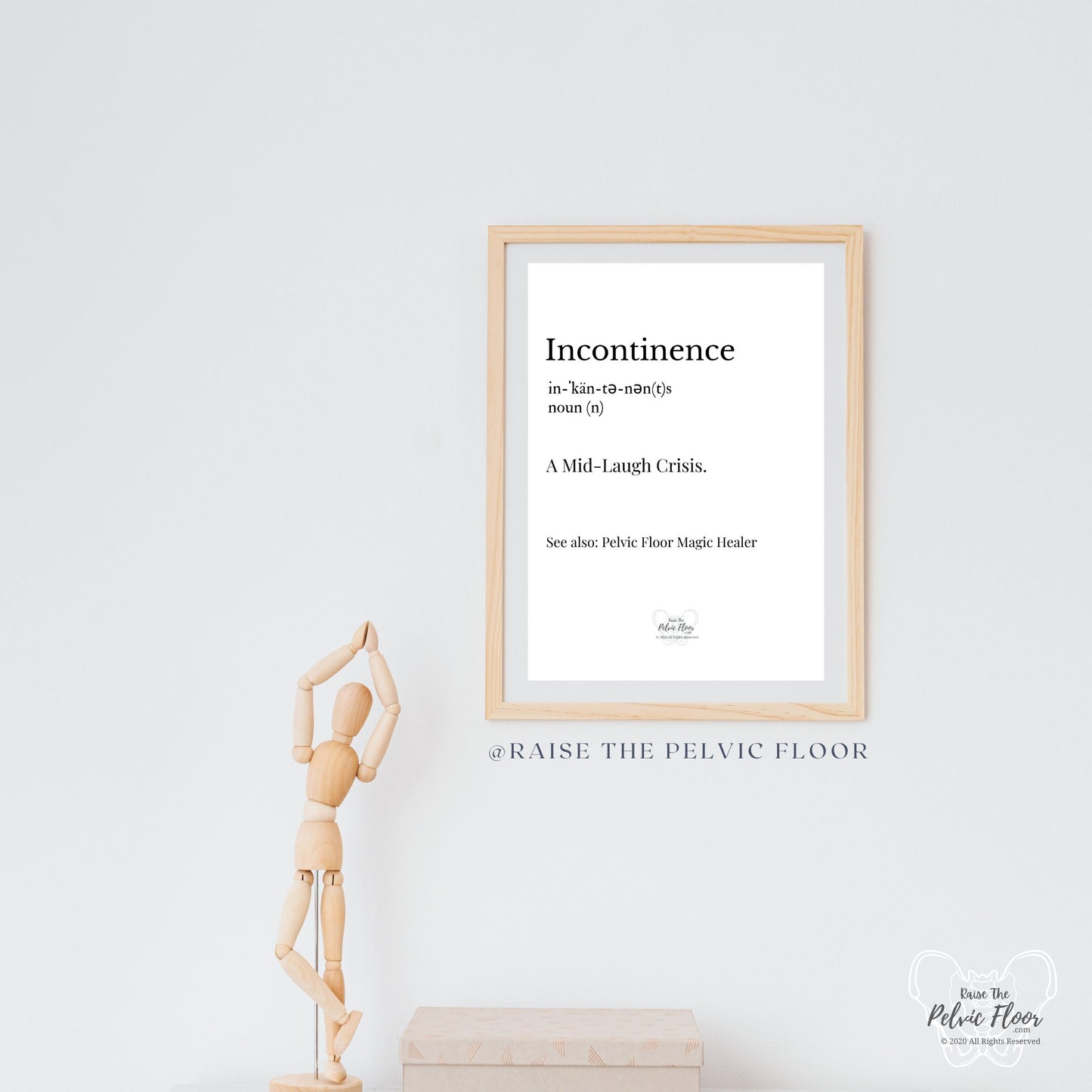 Digital Download* | Incontinence Fun Pun Definition- Pelvic Floor Thank You Gift, Bathroom, Medical Office Decor, Minimalist