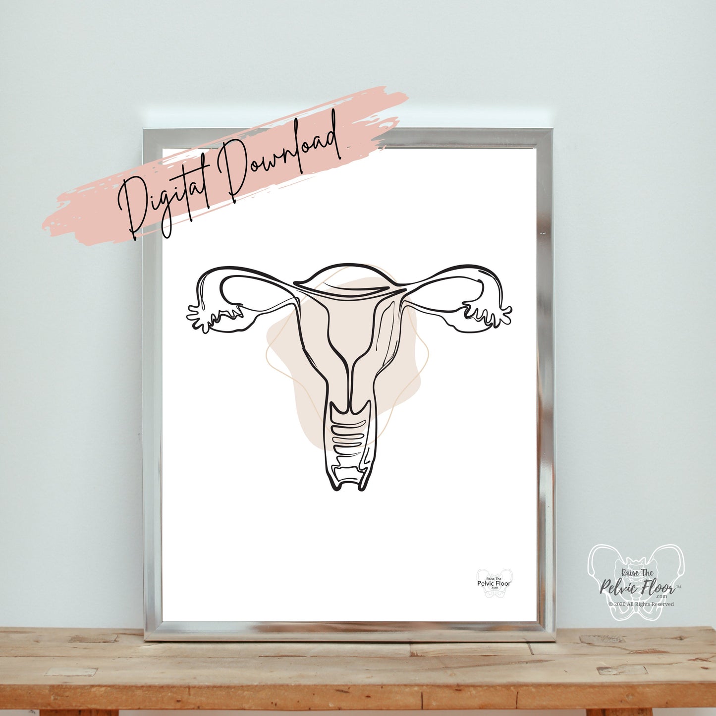 Uterus Art *Digital Download* Abstract uterus, Line art, Pelvic Floor Art, Medical Wall Art, Pelvic floor therapy, Reproductive, Ovary