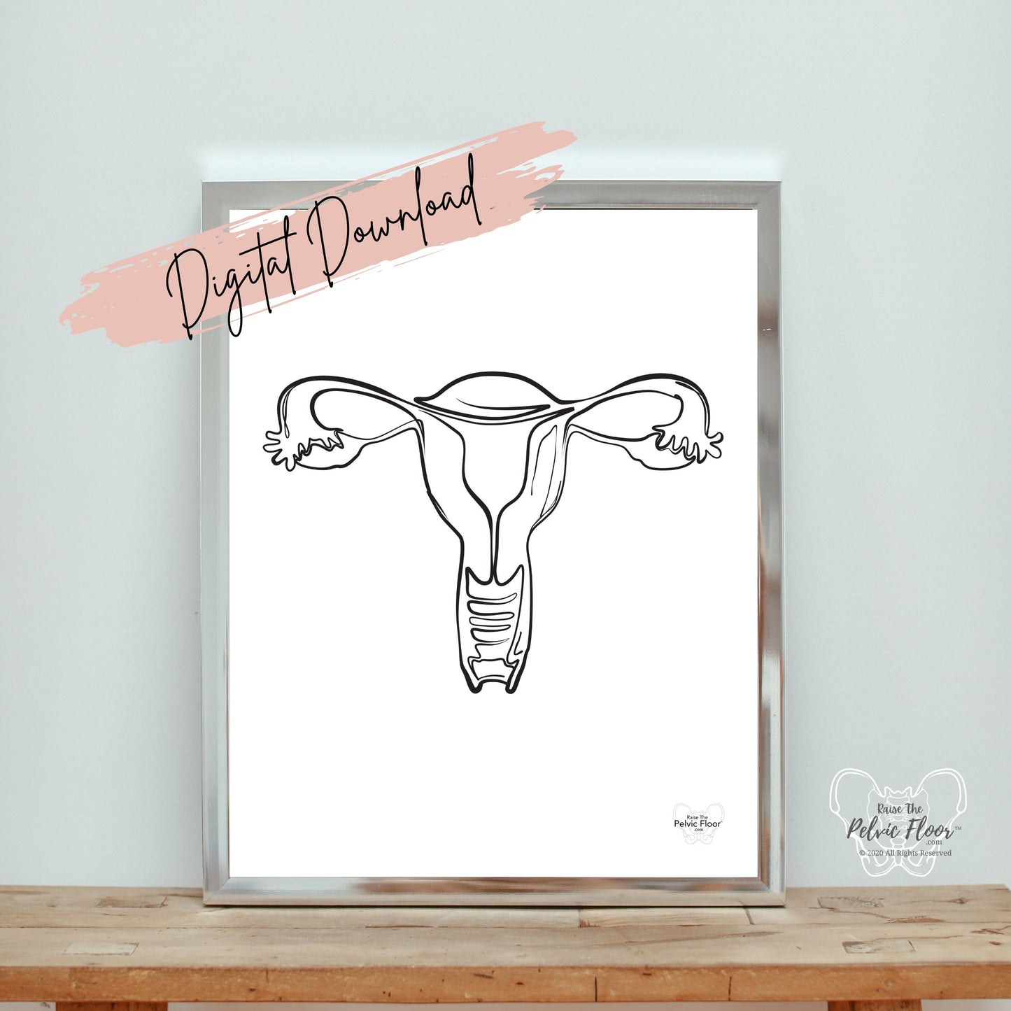 Uterus Art *Digital Download* Abstract uterus, Line art, Pelvic Floor Art, Medical Wall Art, Pelvic floor therapy, Reproductive, Ovary