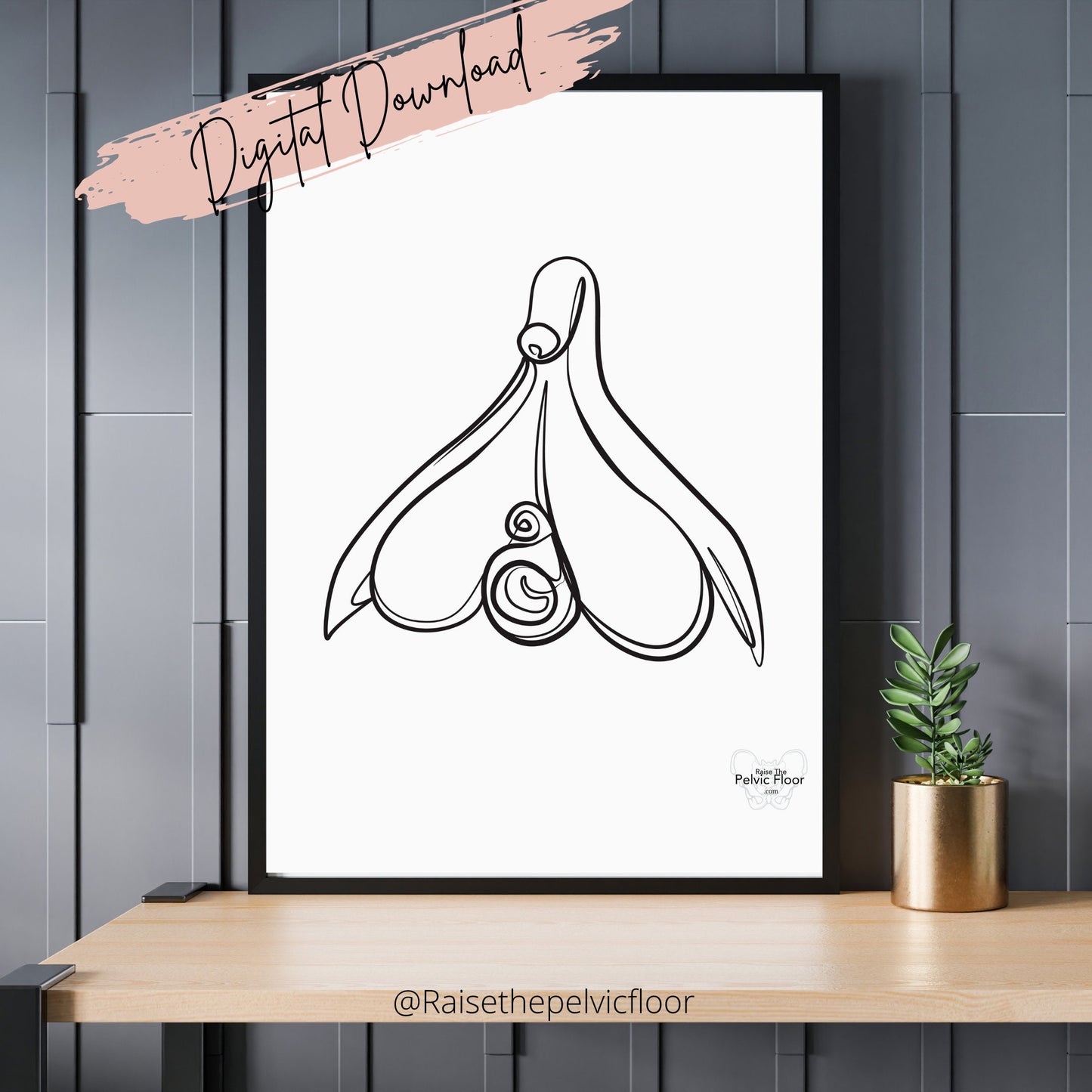 Clitoris Line Art Digital Download* | Pelvic Health Art for Physical Therapy, Sex Therapist, OBGYN, Occupational Therapist