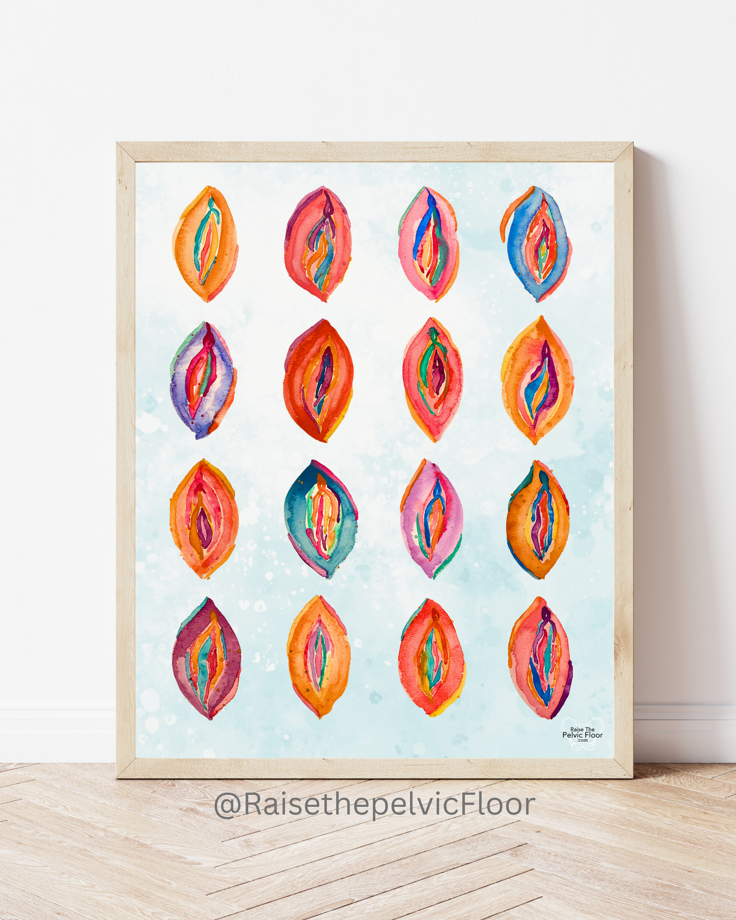Abstract Watercolor Vulva Art Print | Feminine Anatomy Poster | Pelvic Health Clinic Decor | OBGYN Office Wall Art | Body Positive Anatomy