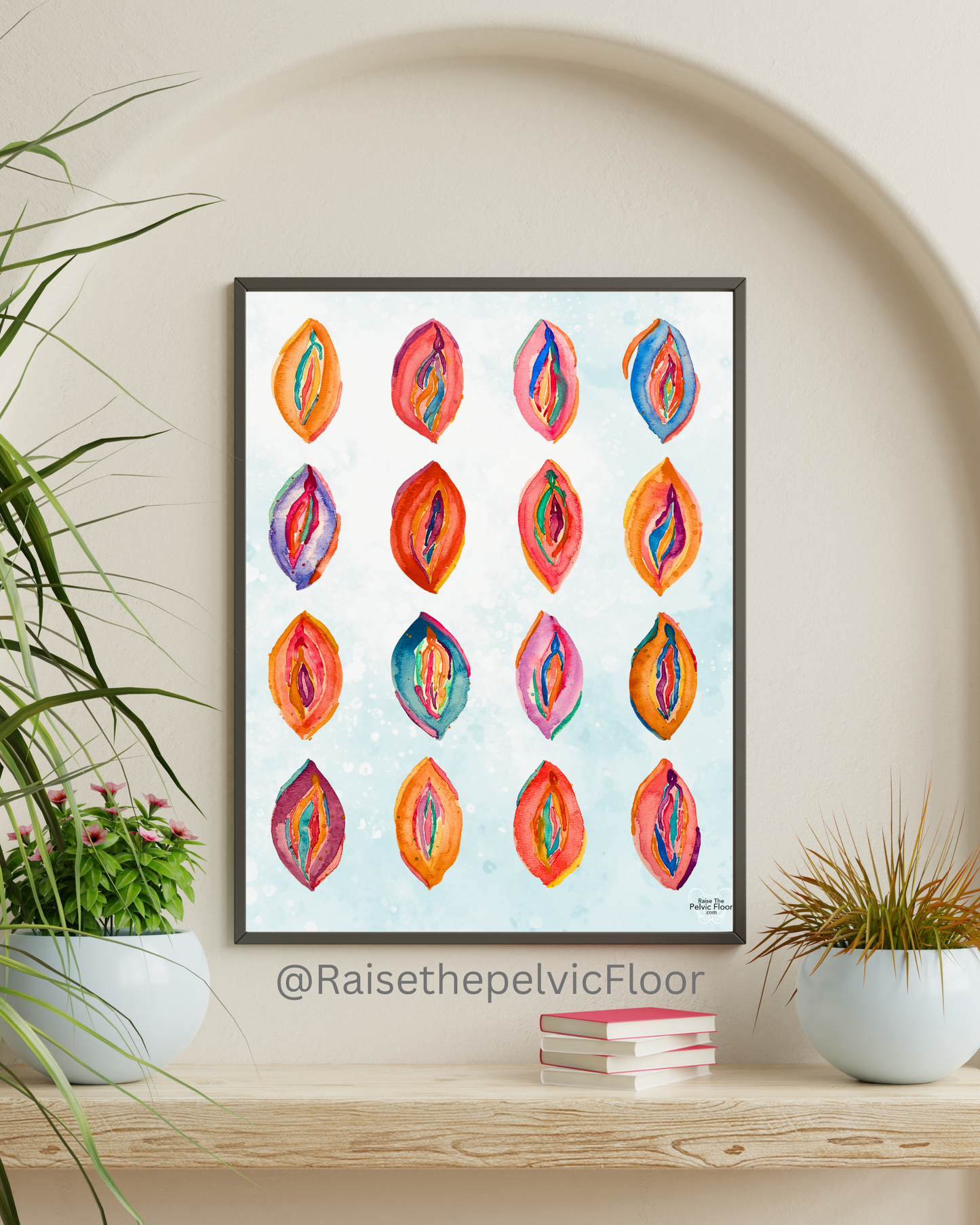 Abstract Watercolor Vulva Art Print | Feminine Anatomy Poster | Pelvic Health Clinic Decor | OBGYN Office Wall Art | Body Positive Anatomy
