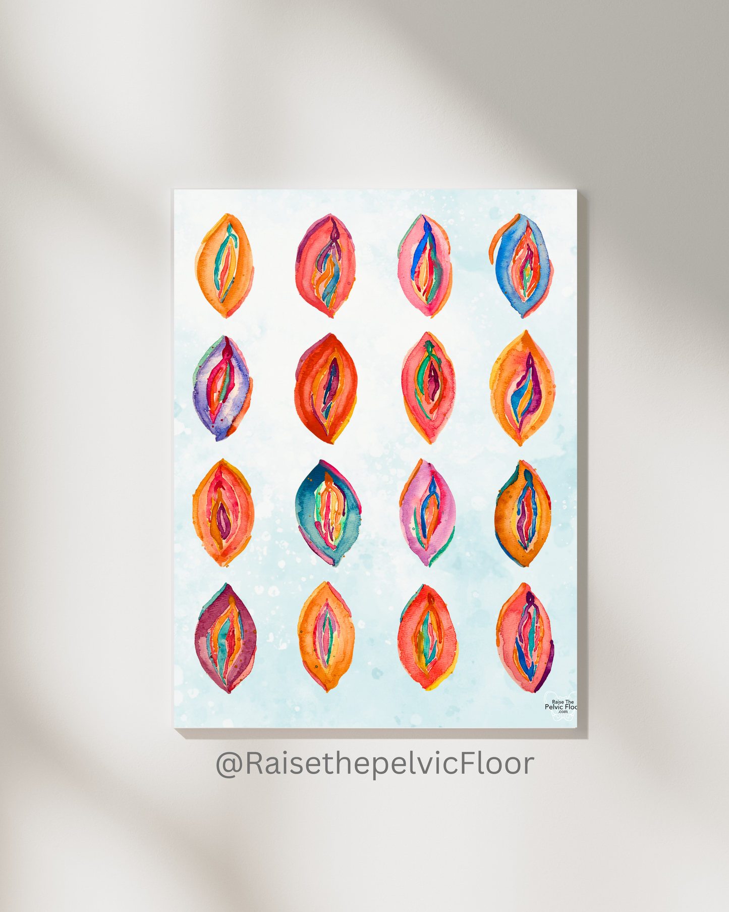 Abstract Watercolor Vulva Art Print | Feminine Anatomy Poster | Pelvic Health Clinic Decor | OBGYN Office Wall Art | Body Positive Anatomy