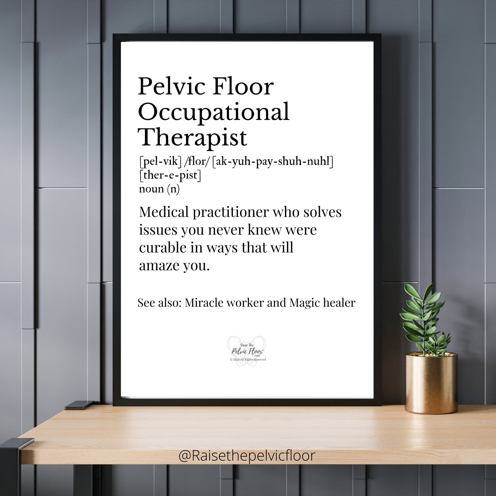 Digital Download* | Pelvic Floor Occupational Therapist Definition | Thank you Gift, Wall hanging, Medical Office