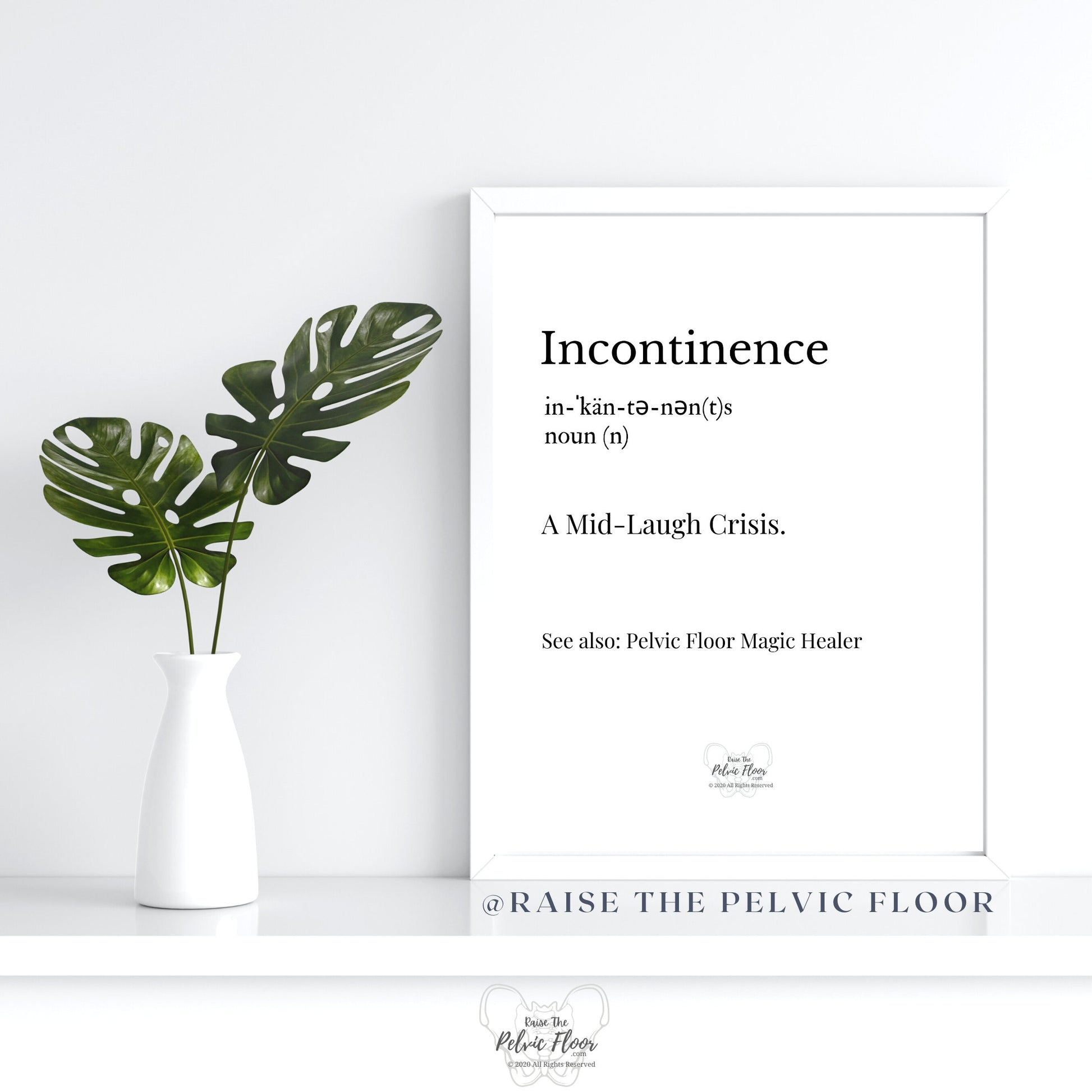 Digital Download* | Incontinence Fun Pun Definition- Pelvic Floor Thank You Gift, Bathroom, Medical Office Decor, Minimalist
