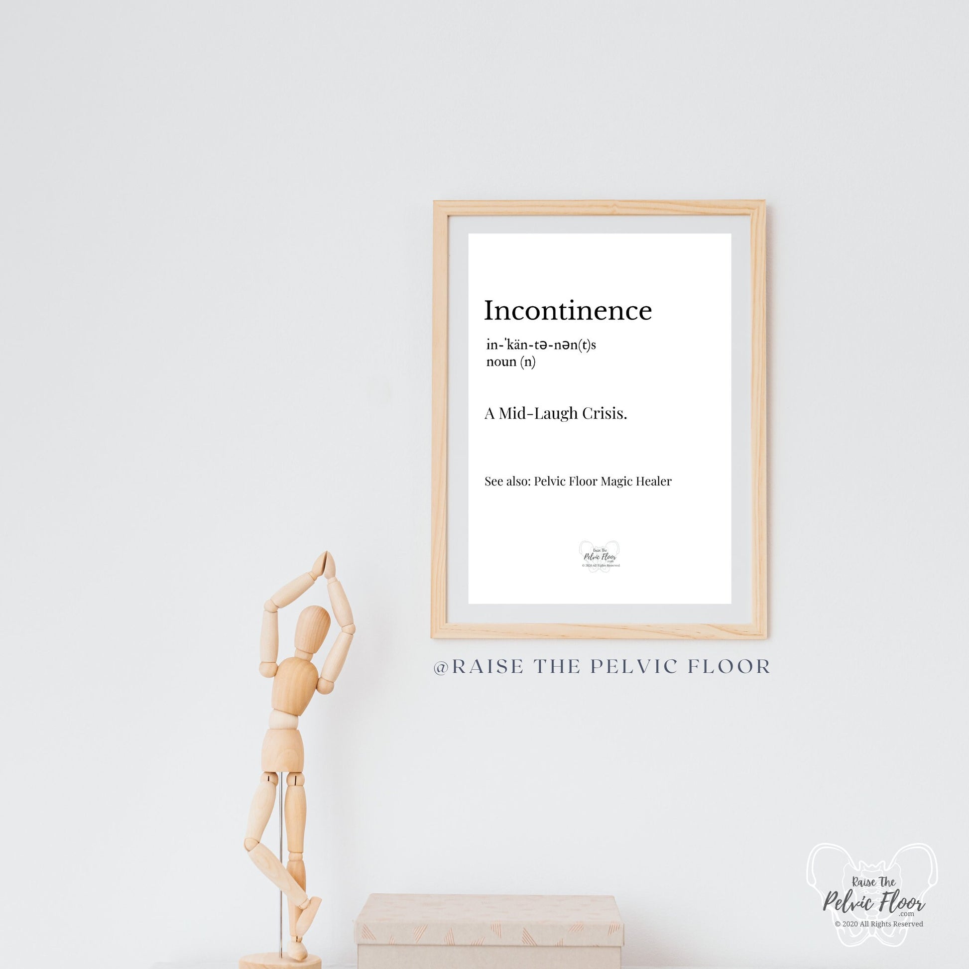 Digital Download* | Incontinence Fun Pun Definition- Pelvic Floor Thank You Gift, Bathroom, Medical Office Decor, Minimalist