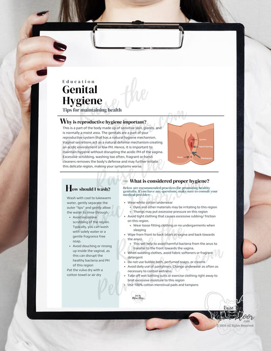Digital Download- Reproductive/ Genital Hygiene and Vulvar Care Patient Handout | Pelvic Floor Physical Therapy Health, OBGYN, Nurse Midwife